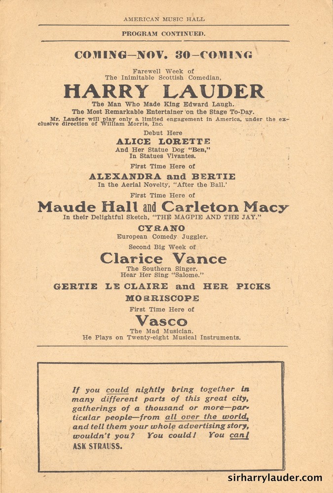 American Music Hall Boston Programme Booklet Nov 23 1908 -2