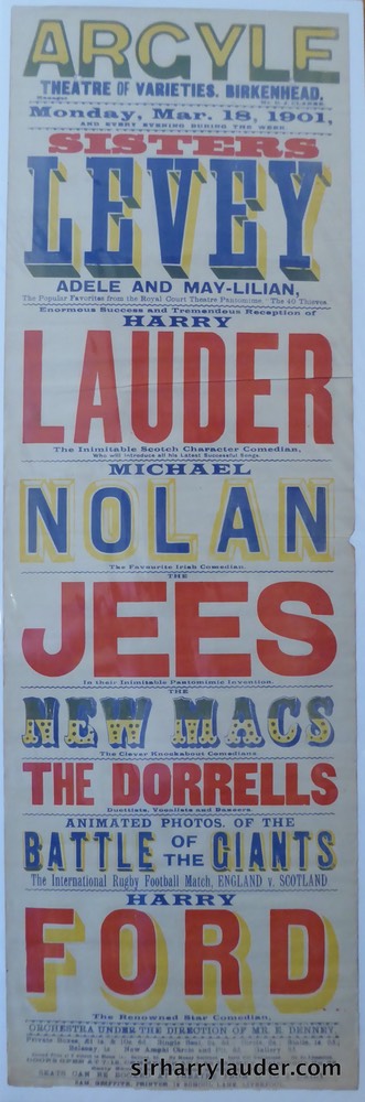 Argyle Theatre Birkenhead Poster Mar 18 1901