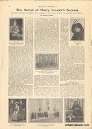 Article Leslies Weekley Secret Of Harry lauders Success Undated