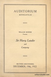 Auditorium Minneapolis Programme Bi Fold Dec 19 1922 -1