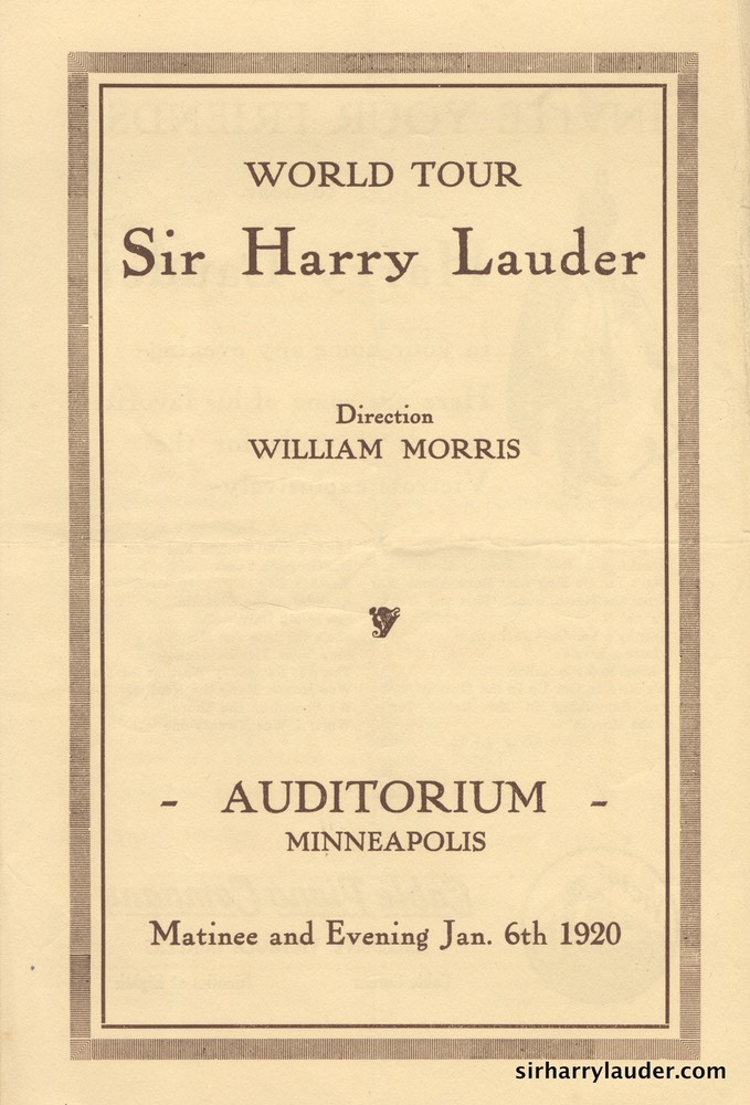 Auditorium Minneapolis Programme Bi Fold Jan 6 1920 -1 