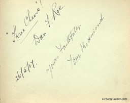 Autograph Album Page Three Cheers 1917 Dan Roe Tom Redmond