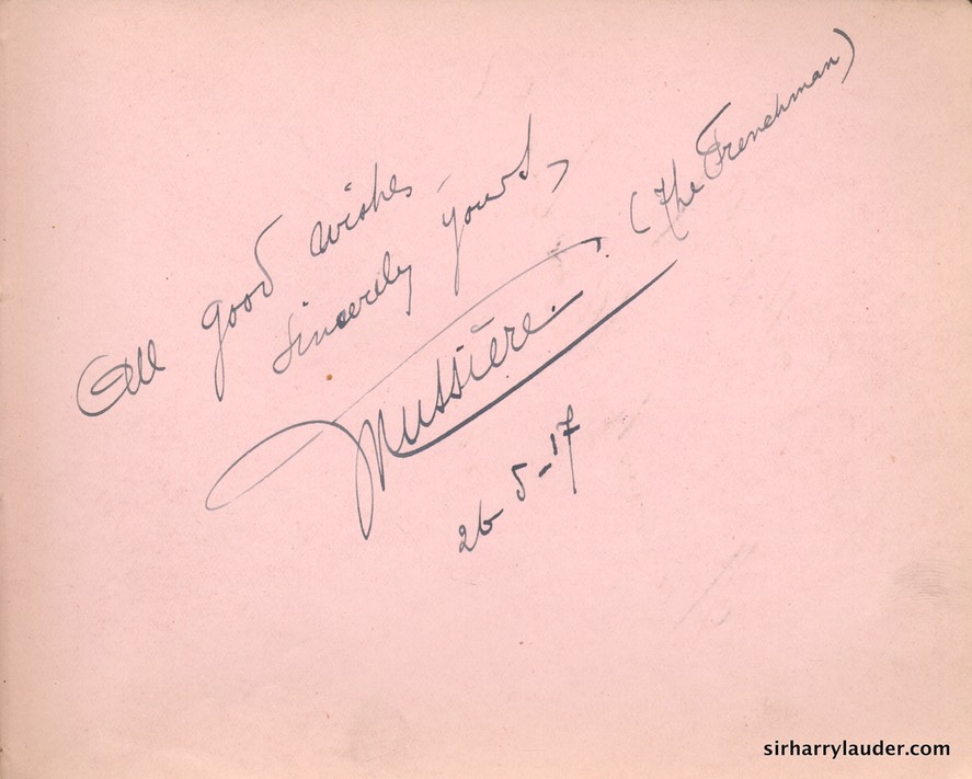 Autograph Album Page Three Cheers 1917 Mussiere