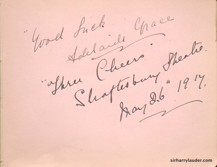 Autograph Album Page Three Cheers 1917 Adelaide Grace