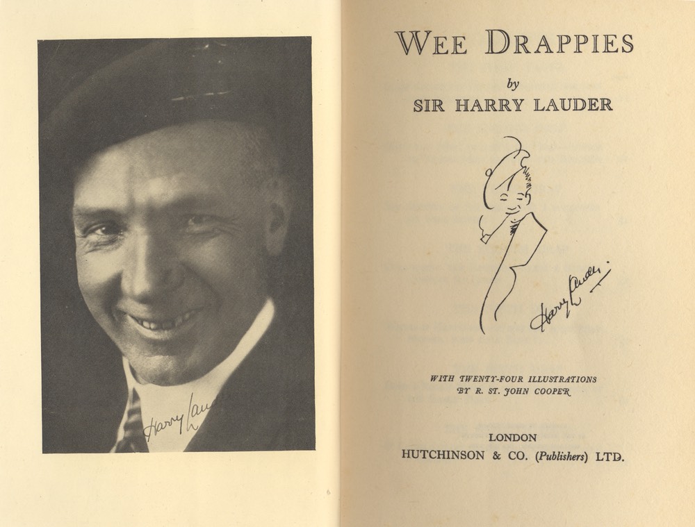 Book Wee Drappies By Sir harry Lauder Hutchinson & Co London 1931**  Frontispiece