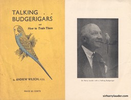 Booklet Training Budgerigars With Photo Of Sir Harry 1947 