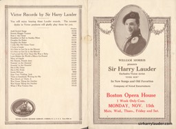 Boston Opera House Program Bi-Fold Nov 15 19??
