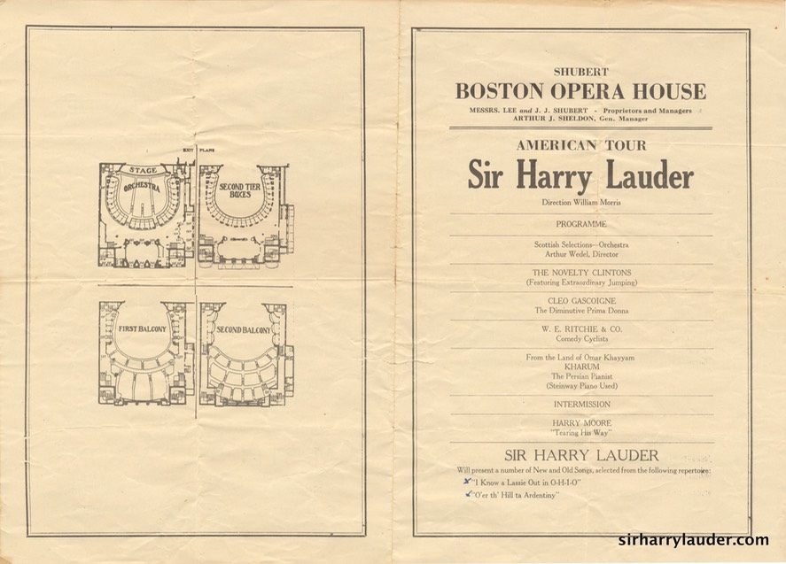 Boston Opera House Programme Bi-Fold Undated