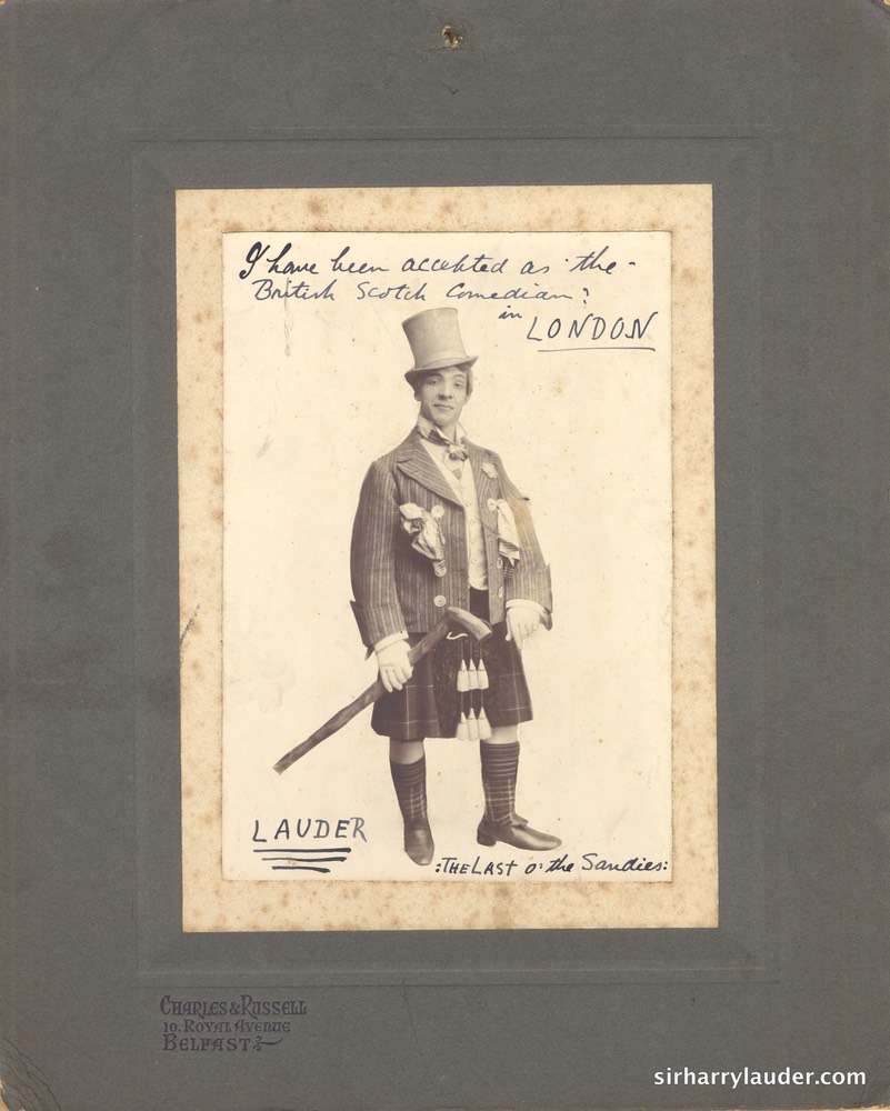 Cabinet Photo Annotated By Sir Harry Last O The Sandies Shapes Auction British Scotch Comedian Undated