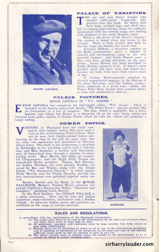 Combined Programme Souvenir Blackpool Sept 21 19?? -2