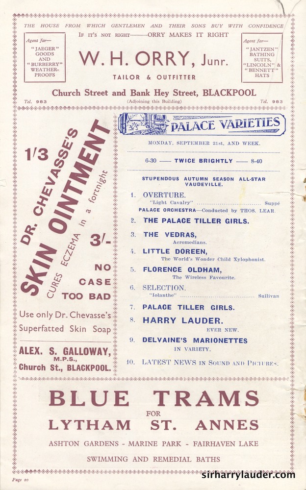 Combined Programme Souvenir Blackpool Sept 21 19?? -3