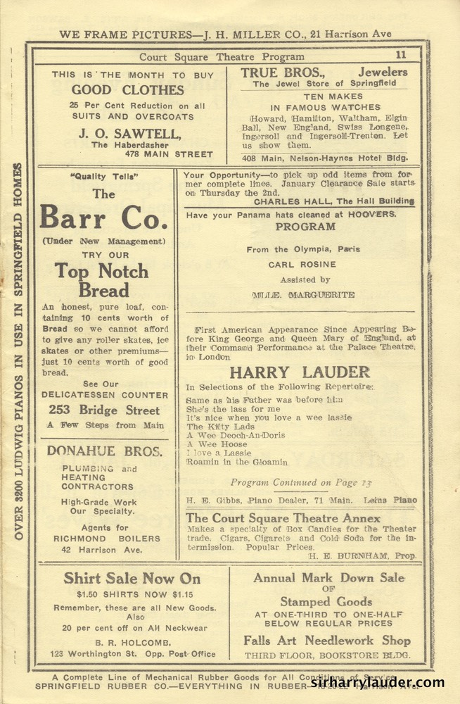 Court Street Theatre Springfield Mass Program Booklet Jan 8 1913 -4
