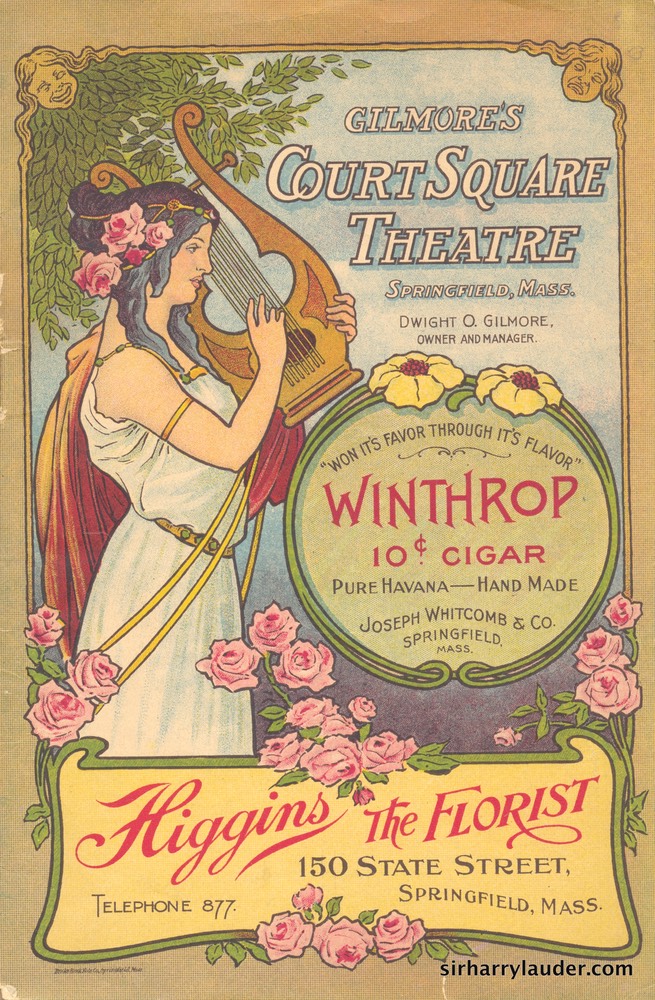 Court Street Theatre Springfield Mass Program Booklet Jan 8 1913 -1