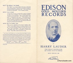 Edison Company Pamphlet For New Lauder Records Feb 1908**** -1