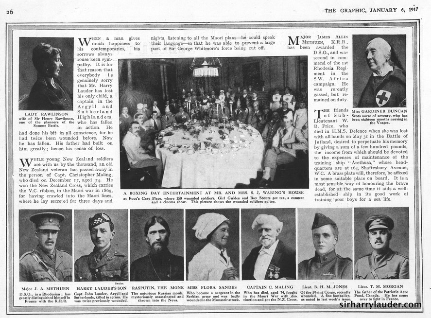 Graphic John Lauder Death Jan 6 1917 