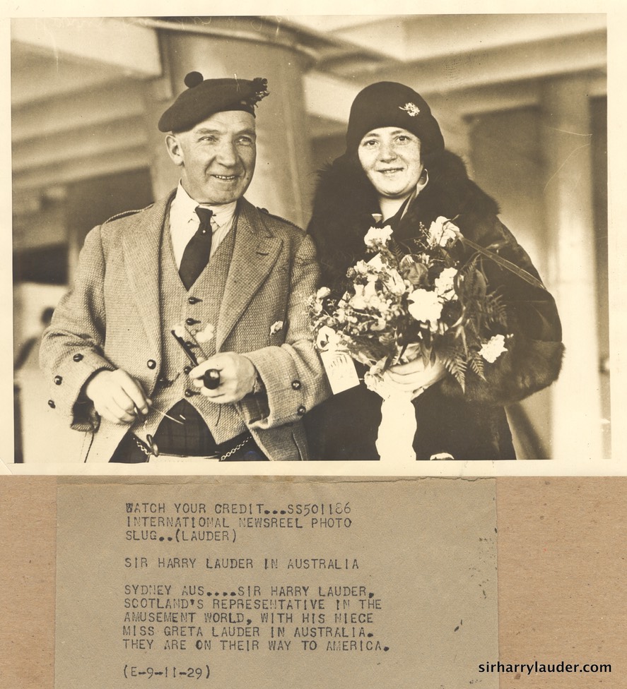 Greta and Sir Harry in Australia 1929 *