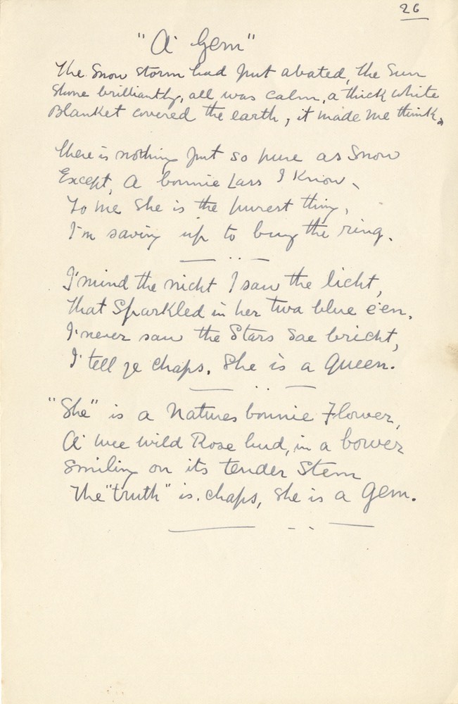 Handwritten Verse A Gem Undated