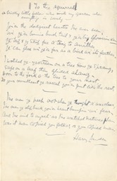 Handwritten Verse To The Squirrel Signed Undated