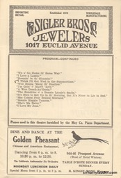Hanna Theatre Cleveland Ohio Programme Booklet Jan 2 1922 -4