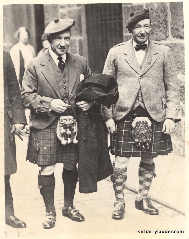 Harry and Alex Lauder Verso Date Stamped Dec 11 1927