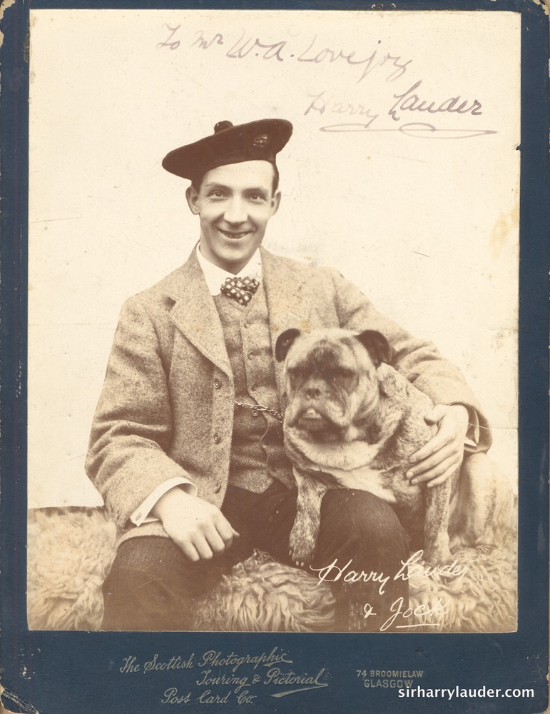 Harry Lauder & Jock Inscribed Cabinet Photo Undated