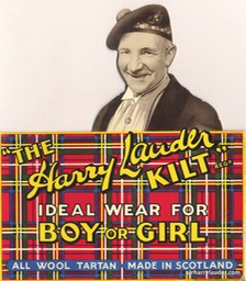 Harry Lauder Kilt Advertisement Standing Cutout Card Undated