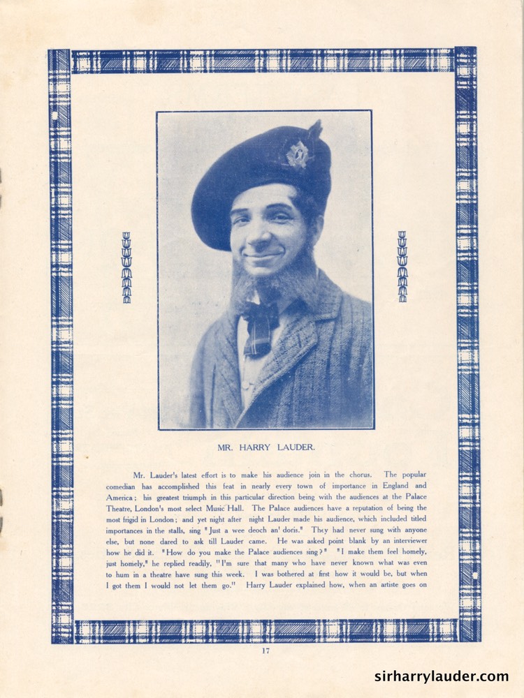 Harry Lauder Souvenir Sydney 1914 -11