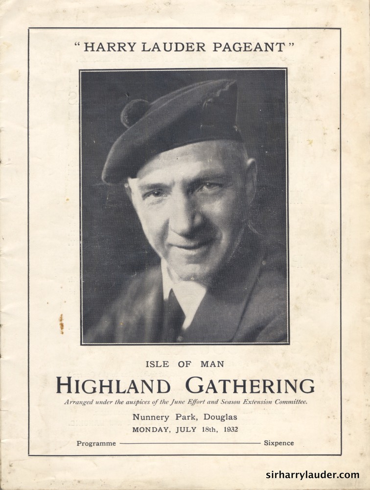 Highland Gathering Isle Of Man Programme Jul 18 1932 -1