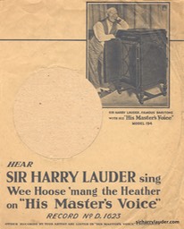 HMV Cut Record Sleeve With Photo Undated
