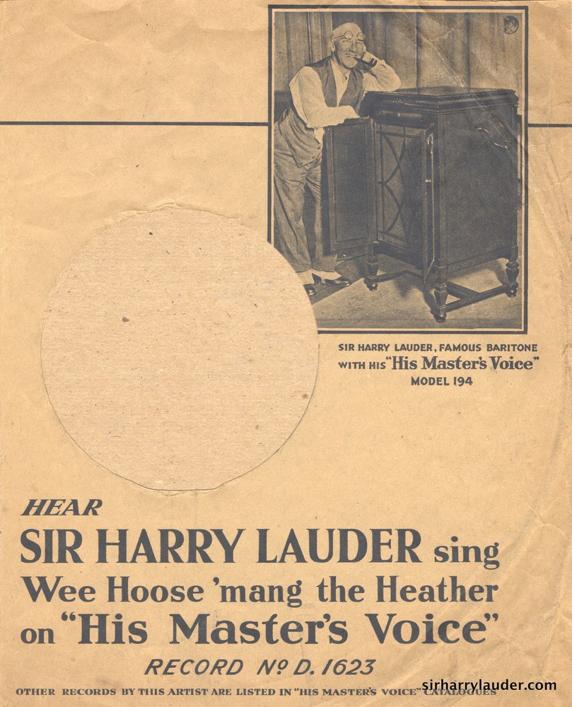 HMV Cut Record Sleeve With Photo Undated