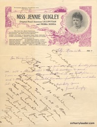 Letter Overwritten To Miss Jennie Quigley Chicago Nov 15 1909-001