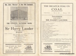 Lincoln Square Theatre Decatur Ill Program Bi-Fold Feb 8 1921 Reverse