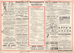 London Pavilion Programme Tri-Fold Feb 18 1901 Reverse