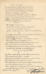 Lyrics Handwritten By ??? For Ma Wife Jean Signed By Sir harry & Gerald Grafton