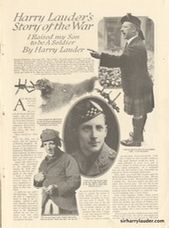 Magazine Article Hearsts Harry Lauders Story Of The War -1