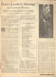 Magazine Womans World Article By Sir Harry April 1923 -1