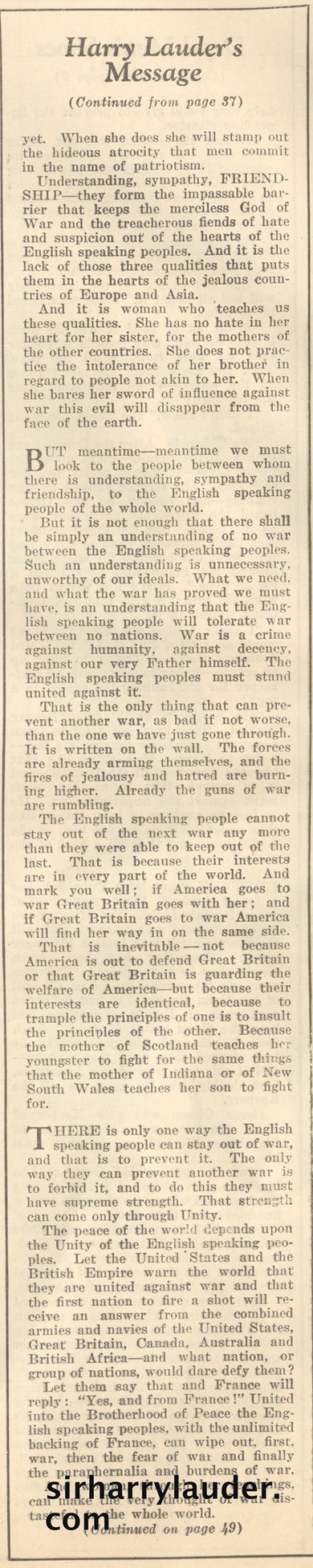 Magazine Womans World Article By Sir Harry April 1923 -3