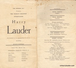 Multi-City Wm Morris Harry Lauder Programme Undated