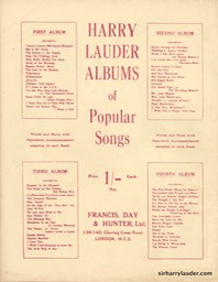 Music Booklet Francis & Days 2nd Album Of Harry Lauders Popular Songs Cover Red London -5