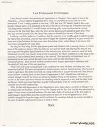 Narrative Last Professional Performance Author Unknown Sept 2000