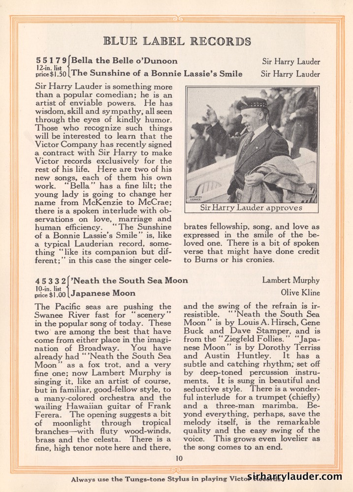 New Victor Records Booklet Article & Photo Jan 1923