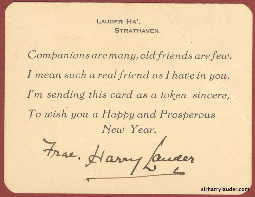 New Year Card Signed Frae Undated