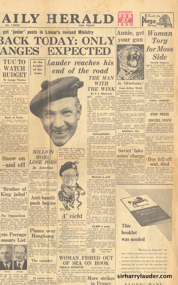 Obituary Daily Herald Feb 27 1950 -1