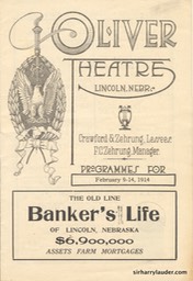 Oliver Theatre Lincoln Neb Programme Booklet Feb 9-14 1914 -1