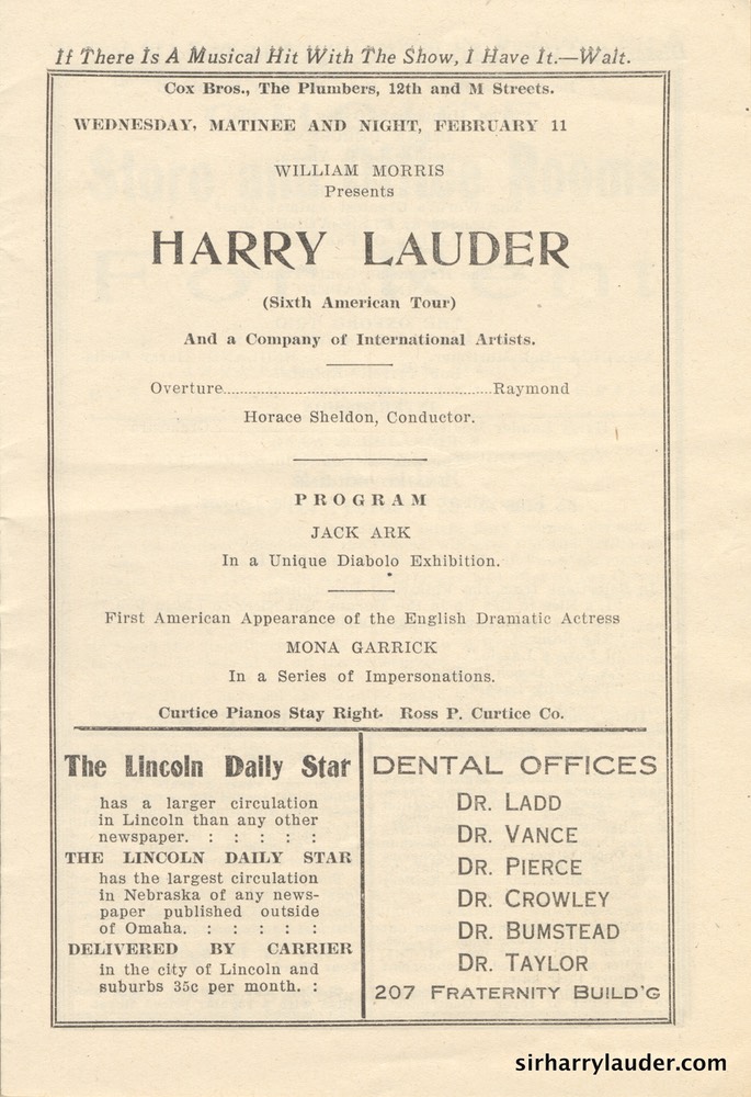 Oliver Theatre Lincoln Neb Programme Booklet Feb 9-14 1914 -2