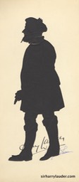 Original Silhoutte Of Sir Harry By Beatix Sherman Autographed by Both