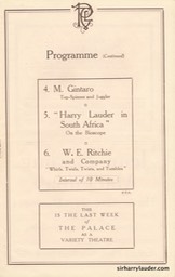 Palace Theatre London Programme Booklet Mar 26 1921** -4