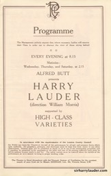 Palace Theatre London Programme Booklet Mar 26 1921** -2
