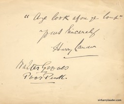 Paper inscribed & Signed Aye Look Afore Ye ??? Walter Groves Poor P??? Undated