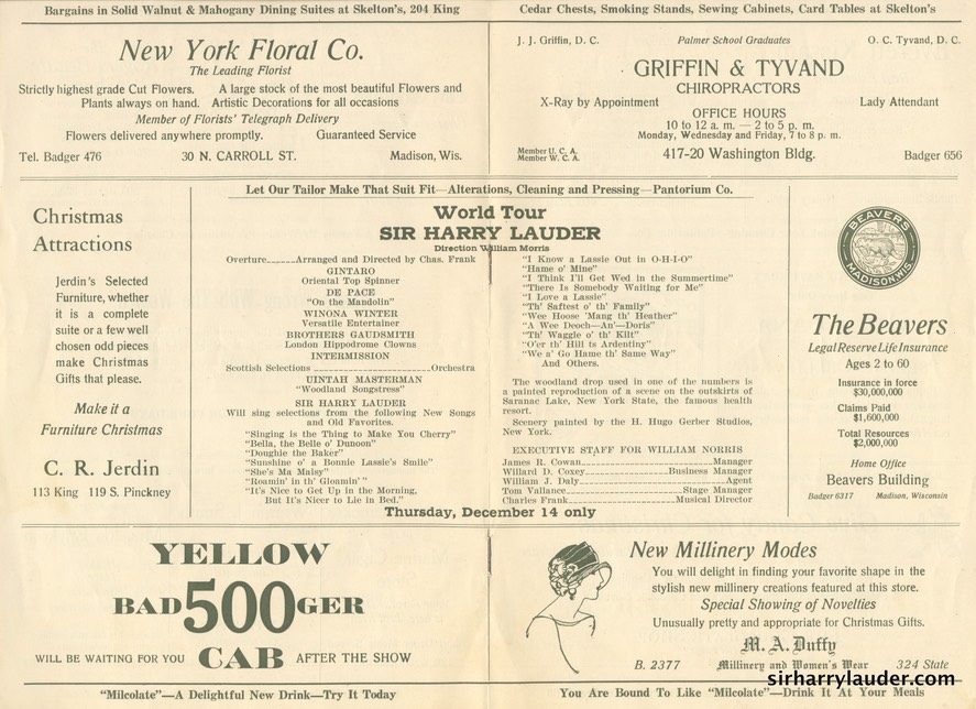 Parkway Theatre Madison Wis Program Booklet Dated Dec 1922 -2